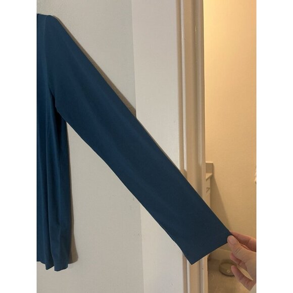 Athleta Turquoise Polyester Modal Blend Long Sleeve Shirt Size XS - Picture 5 of 12